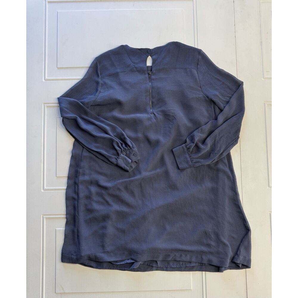 W118 Walter Baker Blue Relaxed Long Sleeve Tunic Dress Gauze Size Small - Picture 5 of 5